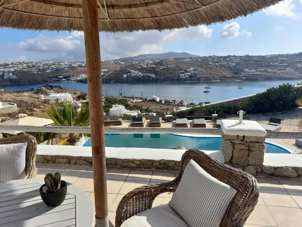 a view from the patio of a villa at Navy Blue Suites in Ornos