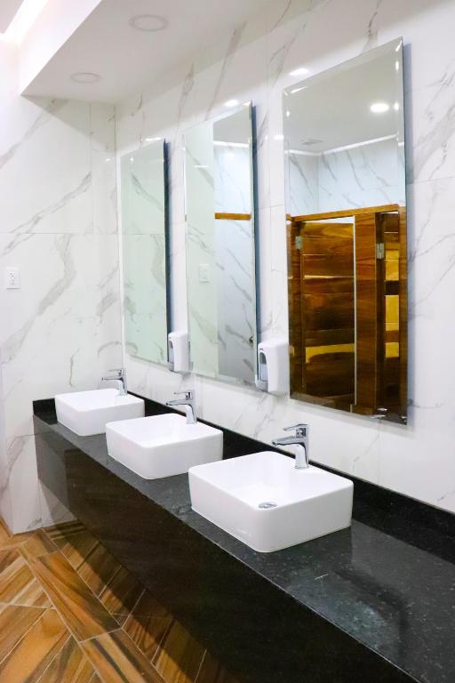 Koupelna v ubytování Hotel Bugari Aeropuerto Guadalajara