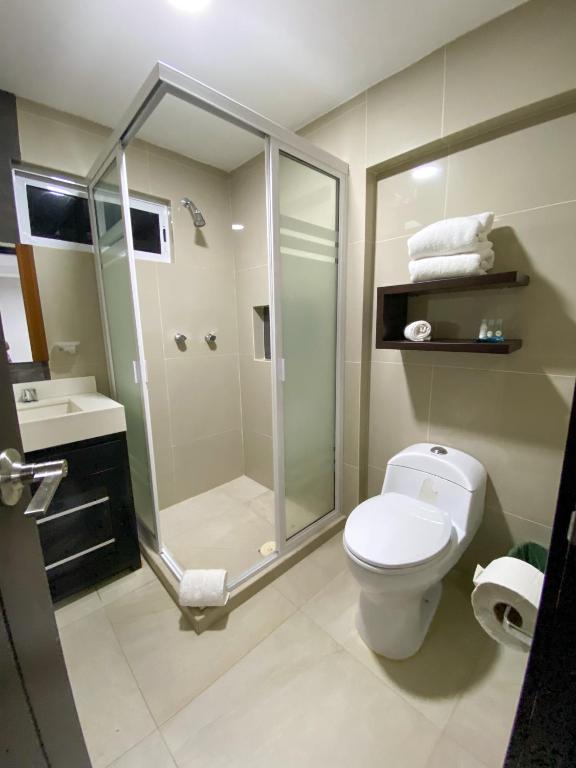 Koupelna v ubytování Hotel Boketto