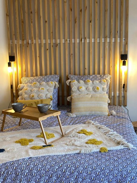 Кровать или кровати в номере Studio Beach House à Sangatte bord de plage