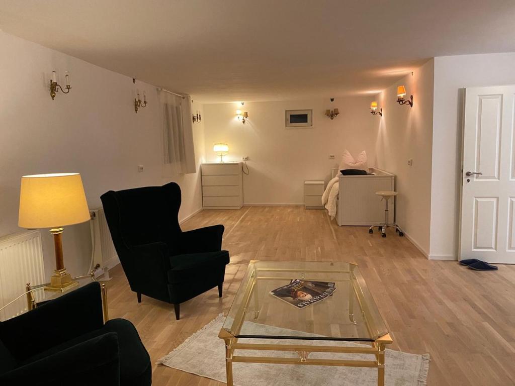 Posezení v ubytování Haus Gartenblick