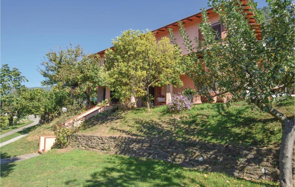 a house on a hill with trees in front of it at Casa Felicina in Massa