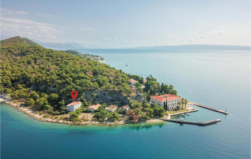 an aerial view of an island in the water at 3 Bedroom Nice Apartment In Split in Split