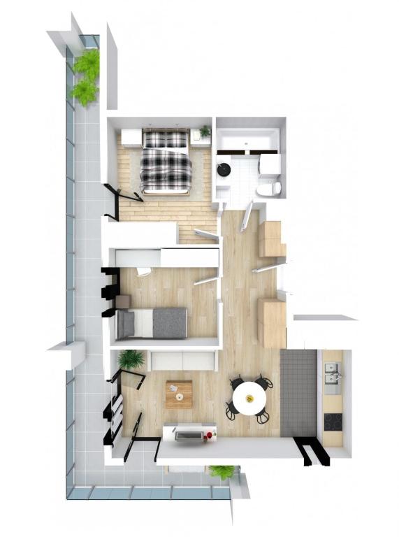 Půdorys ubytování Apartament Eveline