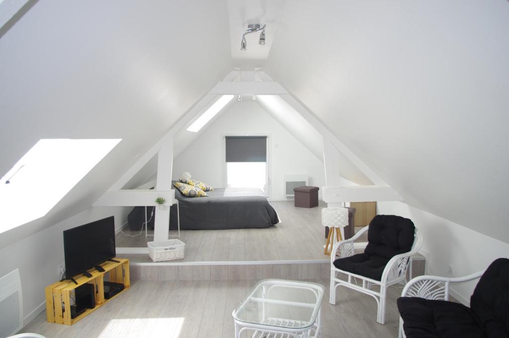 Posezení v ubytování Gîte de la Grève