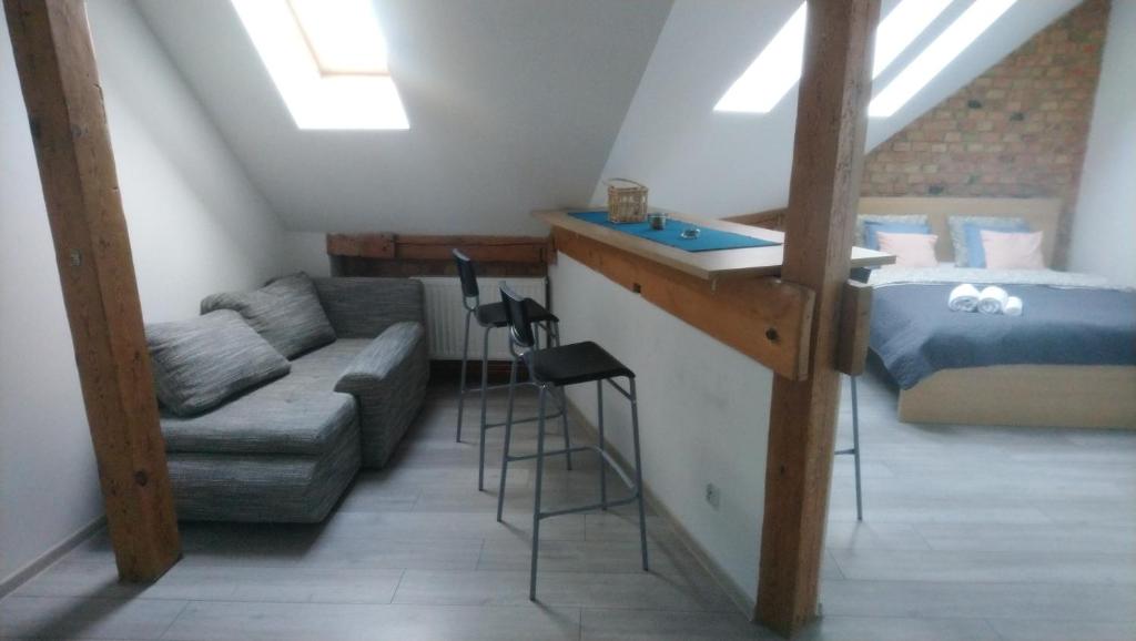 Posteľ alebo postele v izbe v ubytovaní Secret Apartament 2 Poznań