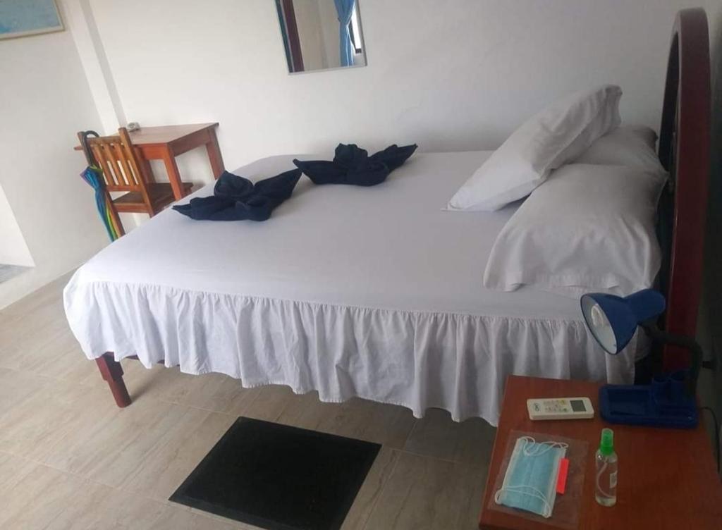 Postel nebo postele na pokoji v ubytování Hostal Insular