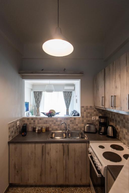 Kuchyň nebo kuchyňský kout v ubytování Blue Ark Acropolis Light