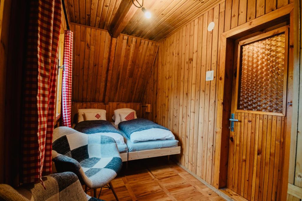 Postel nebo postele na pokoji v ubytování Chalupa Lieskovec