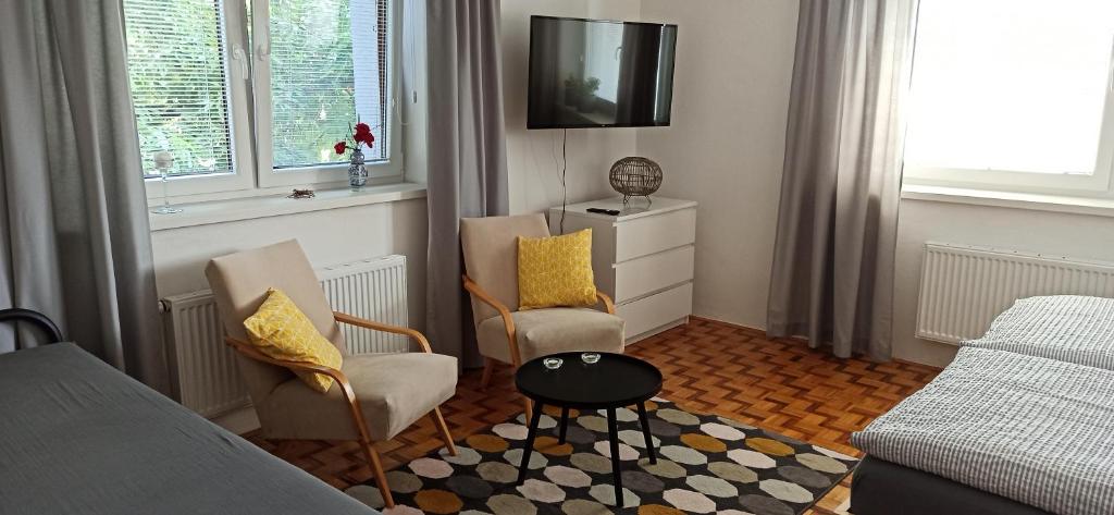 Postel nebo postele na pokoji v ubytování Ubytování U Zastávky