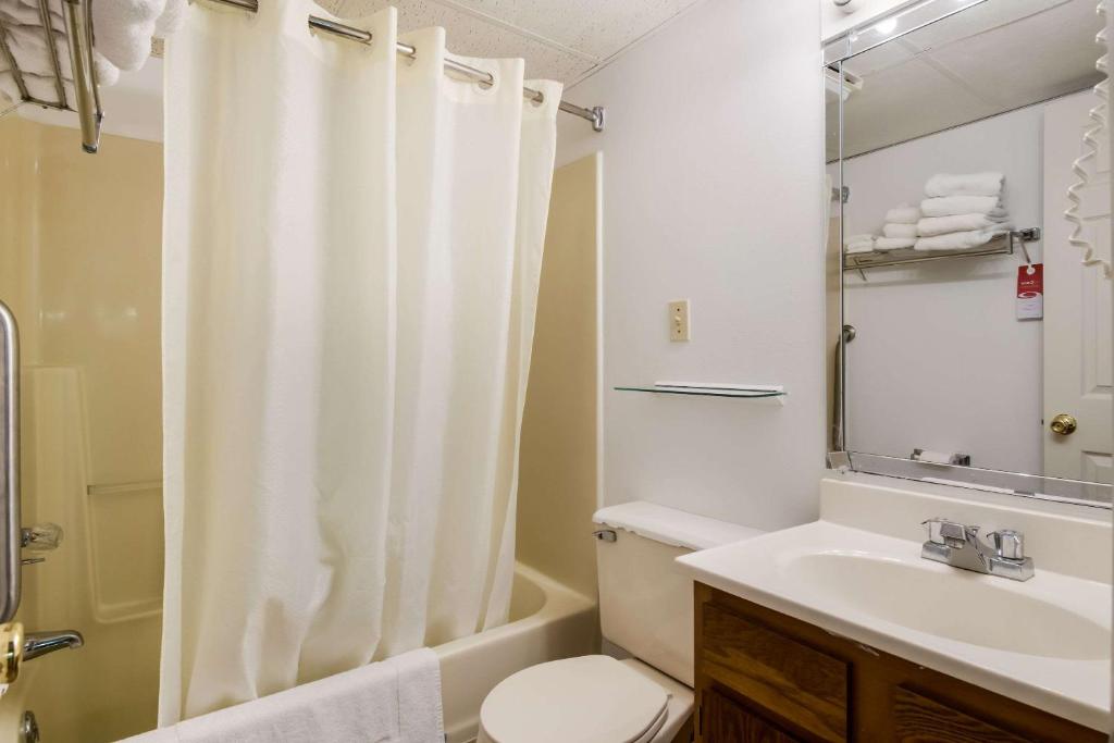 Um banheiro em Econo Lodge Inn & Suites Lake Harmony - Pocono Mountains Area