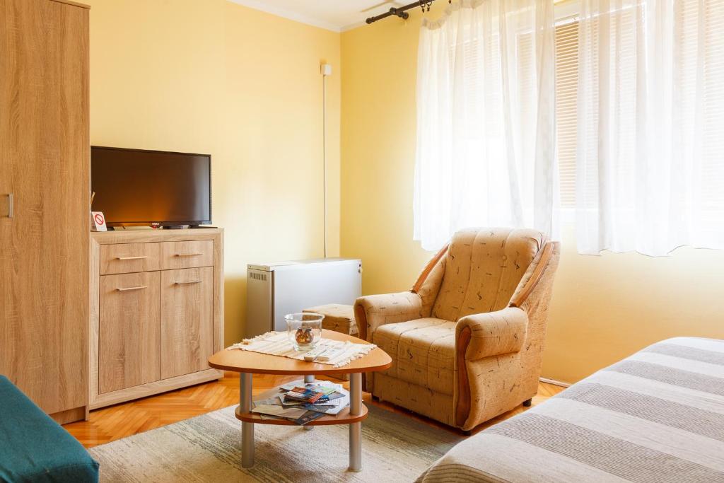 Televiisor ja/või meelelahutuskeskus majutusasutuses Apartman Bogojevic