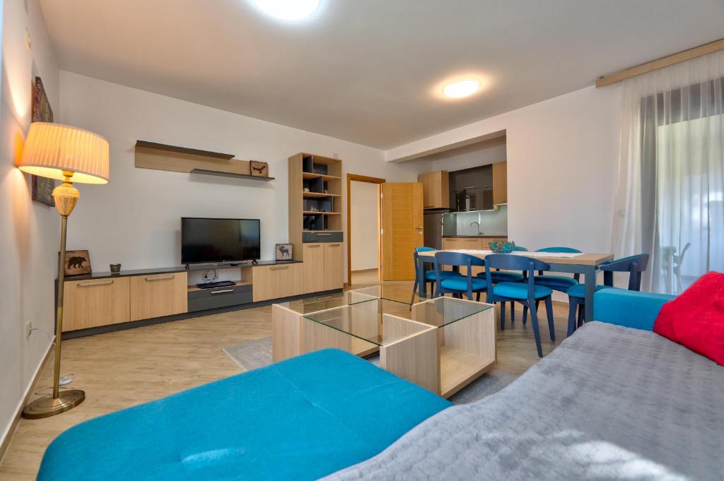 Kuchyň nebo kuchyňský kout v ubytování Lovac apartmani
