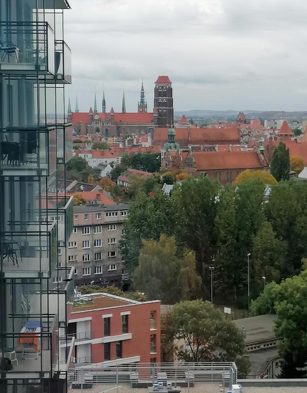 Výhľad na mesto Gdansk alebo výhľad na mesto priamo z apartmánu