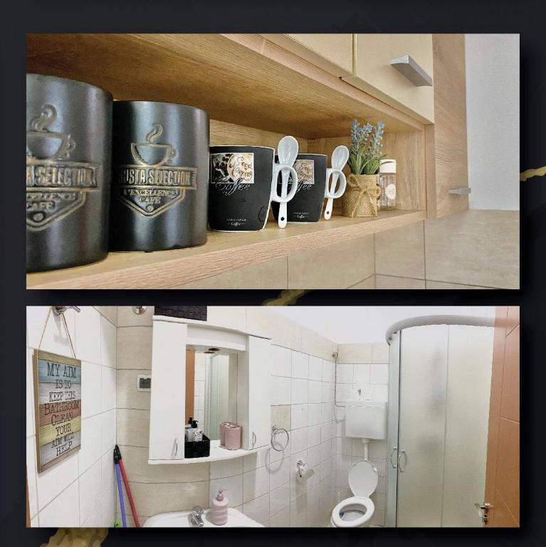 Koupelna v ubytování Sky Apartman