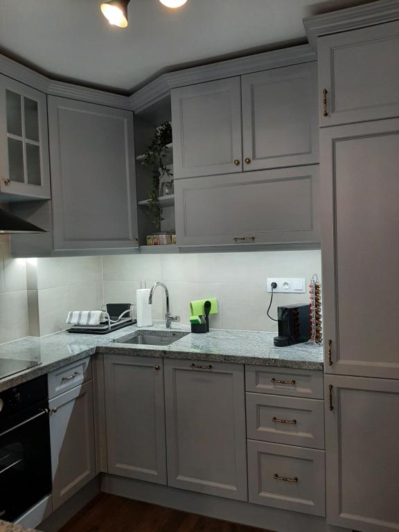 Kuchyňa alebo kuchynka v ubytovaní NewOne Apartman