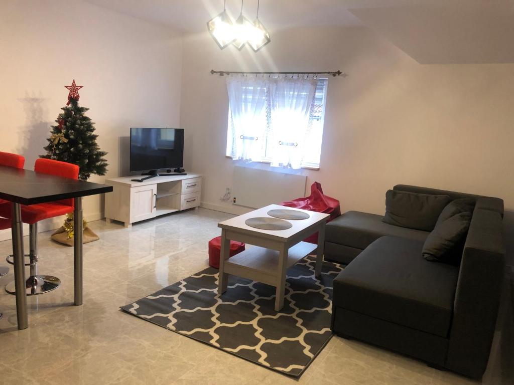 Televízia a/alebo spoločenská miestnosť v ubytovaní Apartament Telkom 2