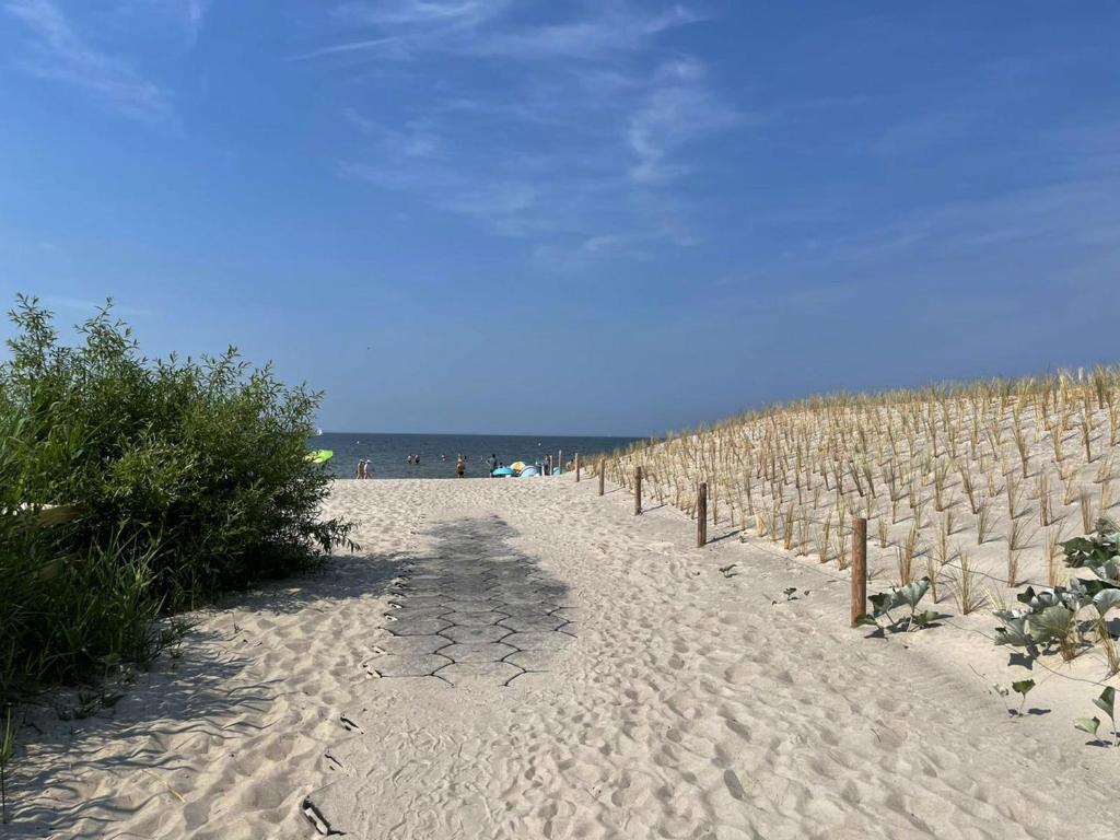 einen Weg zum Strand mit einem Weinberg in der Unterkunft Sandbank Hotel & Appartements Lubmin in Lubmin