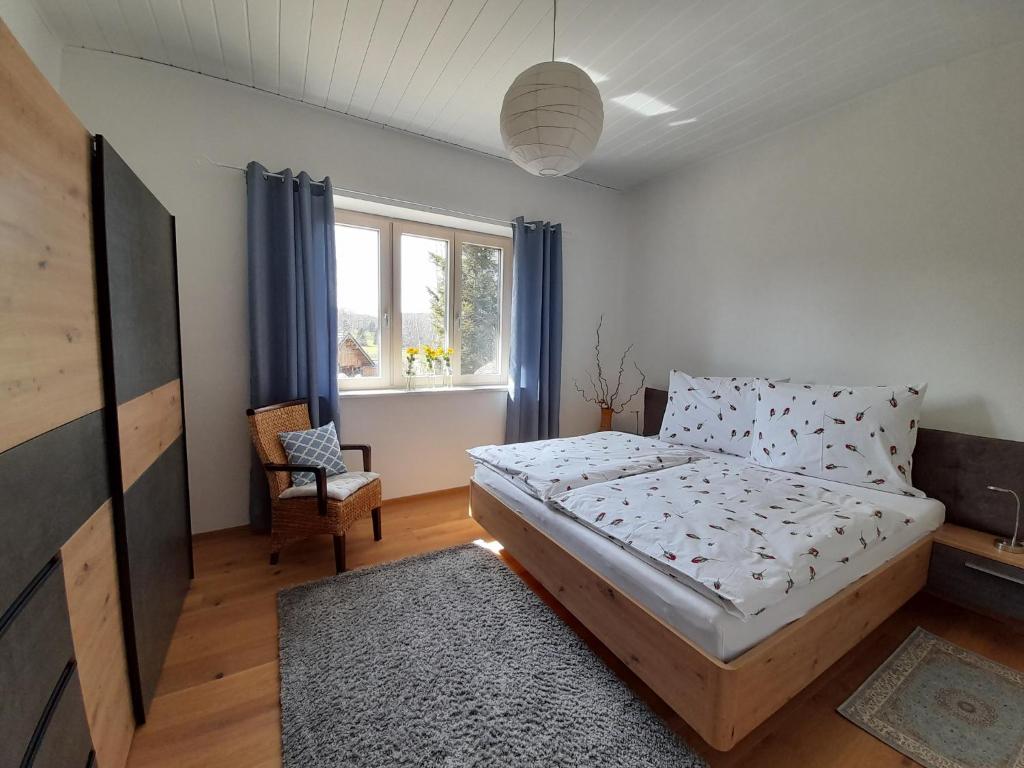 Postel nebo postele na pokoji v ubytování Ferienhaus Angel