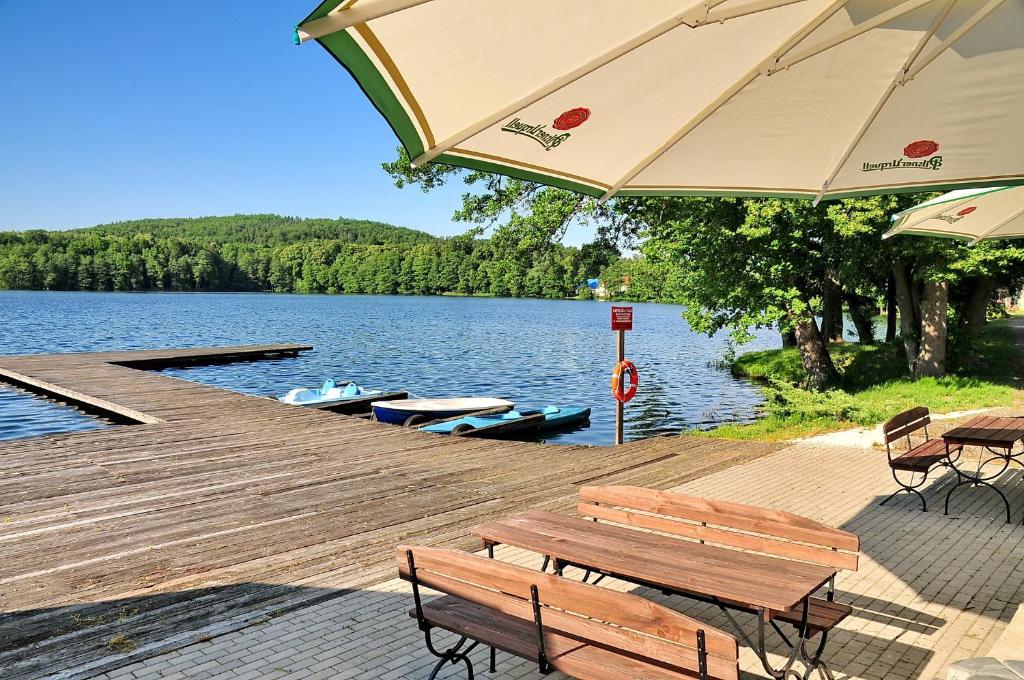 The swimming pool at or close to Podzamcze - Schlosspension