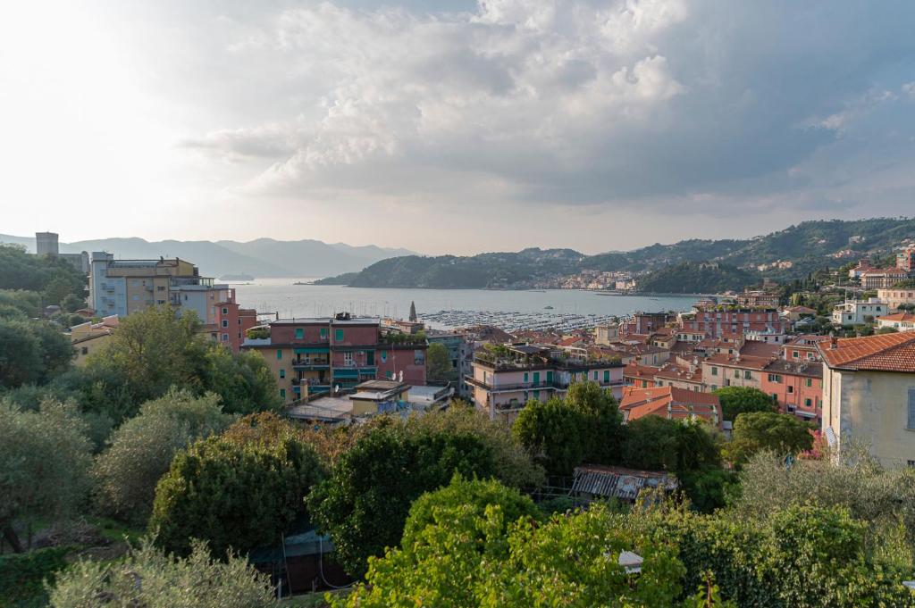 a view of a city and a body of water at il mare di nonna Vi in Lerici