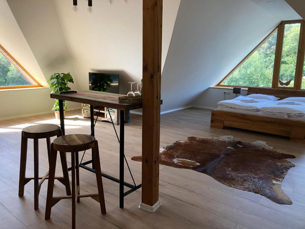 Postel nebo postele na pokoji v ubytování Penzion a Restaurace v Zátiší