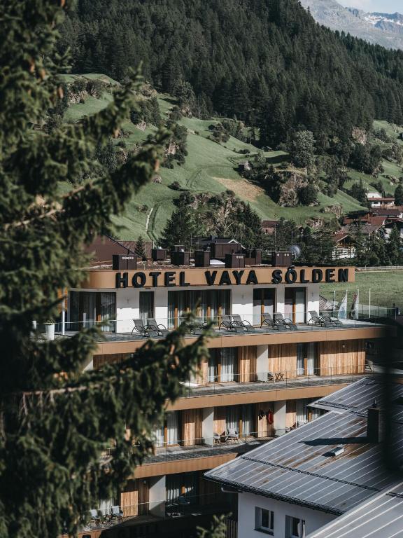a hotel with a sign that reads hotel yaya sober at VAYA Sölden inklusive Summer Card in Sölden