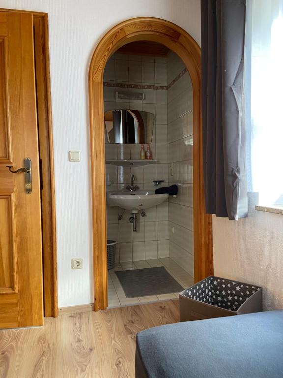 Koupelna v ubytování Haus Sperleiten