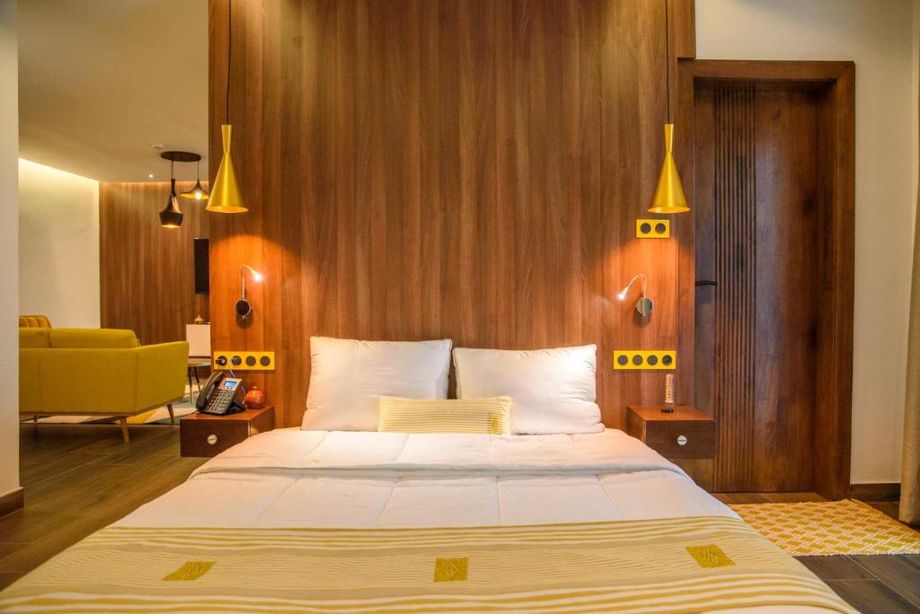 Postel nebo postele na pokoji v ubytování ART Residence