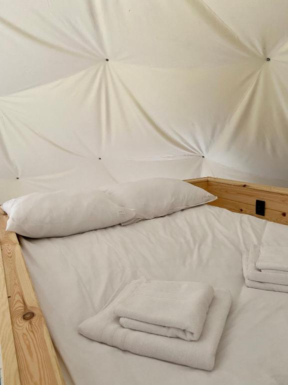 Postel nebo postele na pokoji v ubytování Planeta Glamping