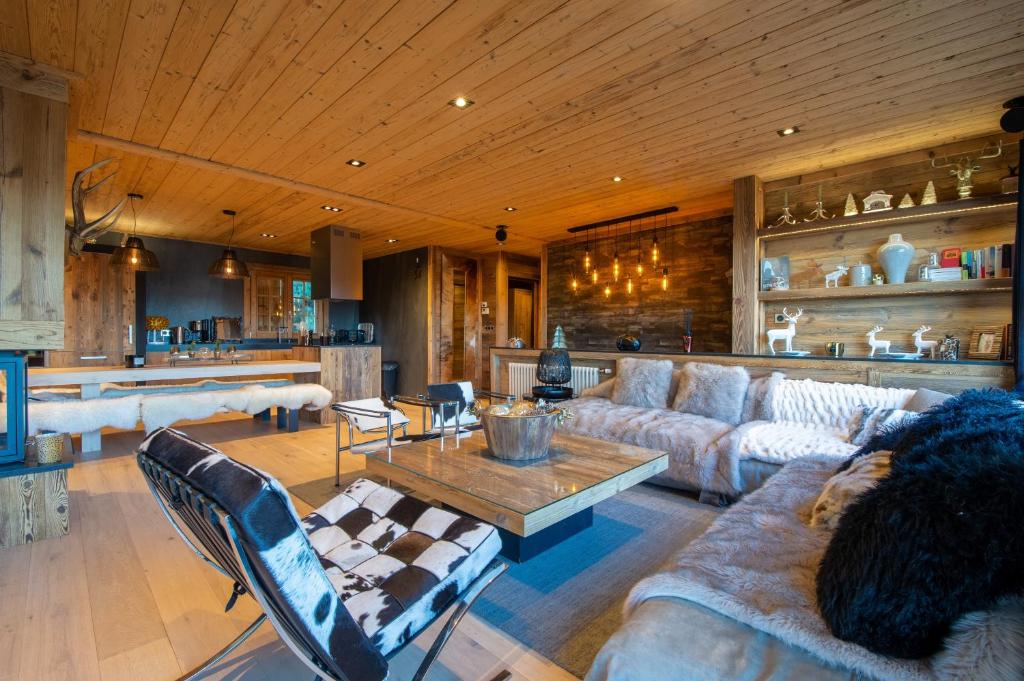 Χώρος καθιστικού στο Chalet Angel