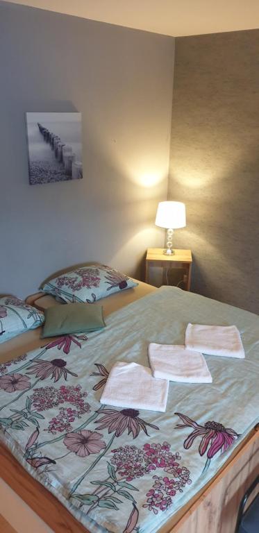 Postel nebo postele na pokoji v ubytování Apartmán Železná Ruda