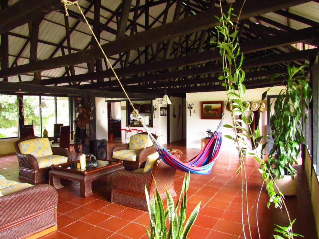Posezení v ubytování Siete Sentidos Orinoquia- tres Casas llaneras