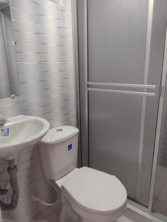Koupelna v ubytování Hotel Risaralda