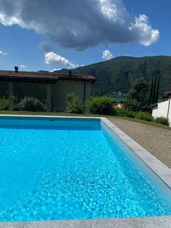 Bazén v ubytování Bellissimo appartamento con giardino sul lago di Lugano nebo v jeho okolí