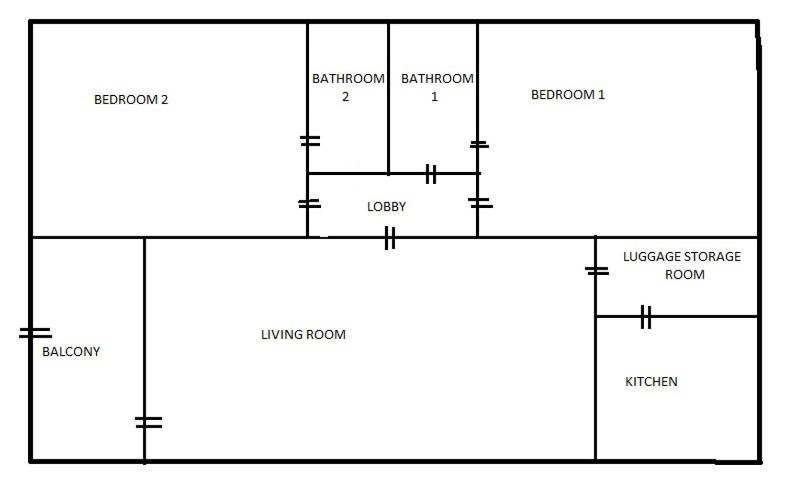 Půdorys ubytování CG Apartments