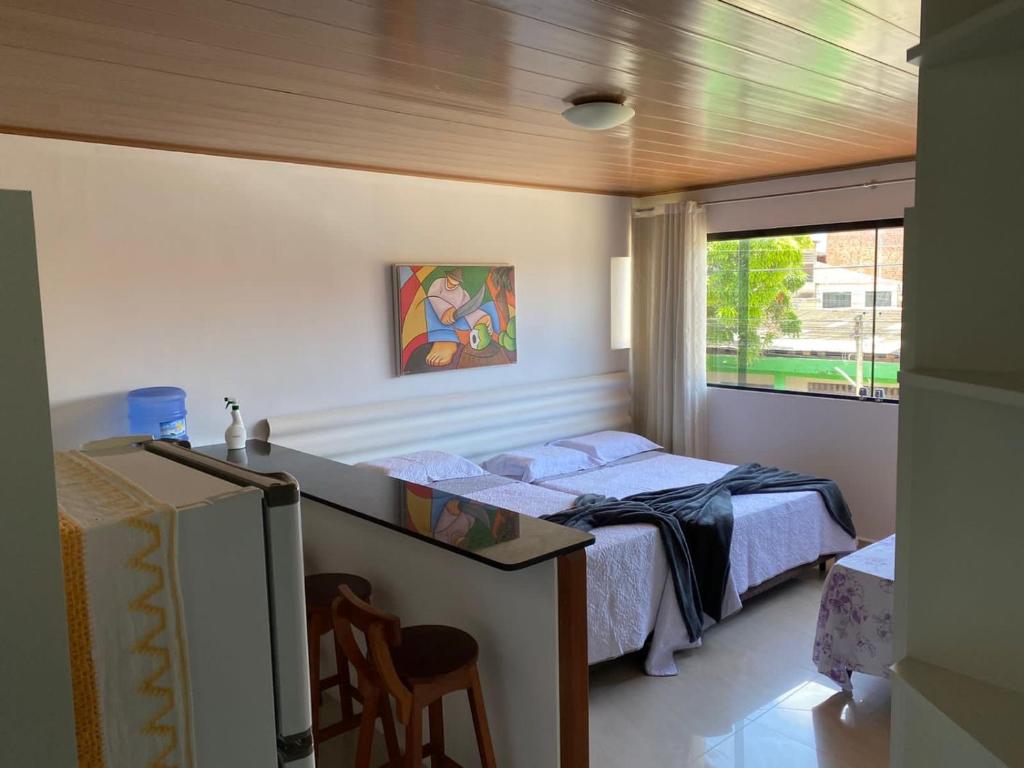 Postel nebo postele na pokoji v ubytování Flat no Caribe