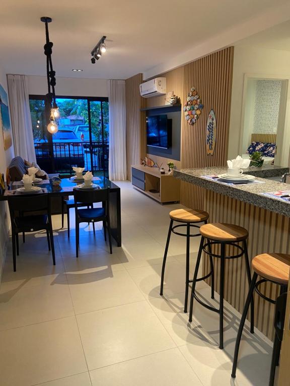 Η κουζίνα ή μικρή κουζίνα στο Guarajuba - Paraíso dos Coqueiros