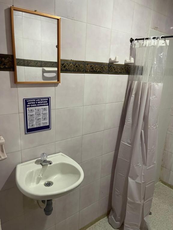 Koupelna v ubytování Cabaña Gaia Rodadero