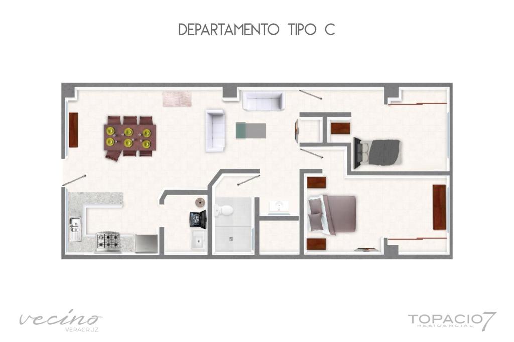 Půdorys ubytování Topacio7 Residencial