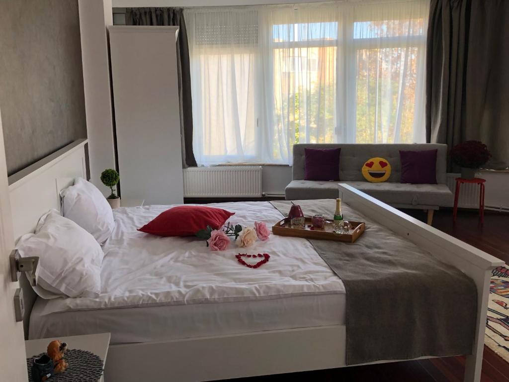 Postel nebo postele na pokoji v ubytování Pensiunea Pont-Euxin