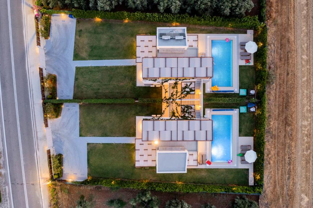 Letecký snímek ubytování Filoxenia Villas