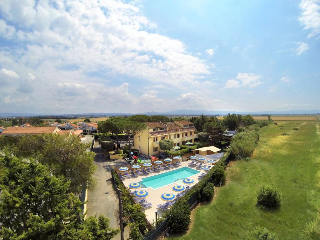 an aerial view of a resort with a swimming pool at Apartment Riviera 8 by Interhome in Marina di Cecina