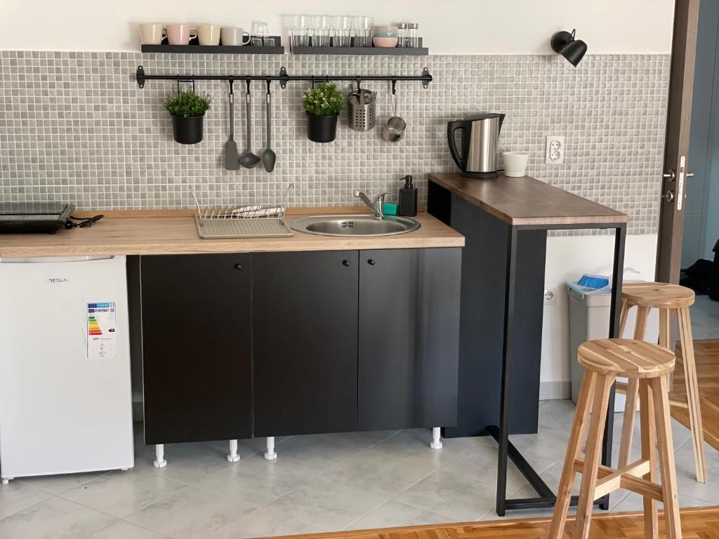 Kjøkken eller kjøkkenkrok på Apartman Sunny