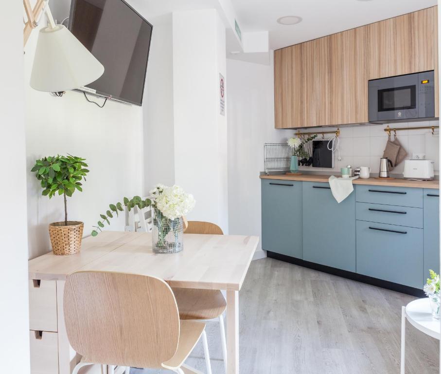 Kuchyň nebo kuchyňský kout v ubytování Madrid Comfort Suites
