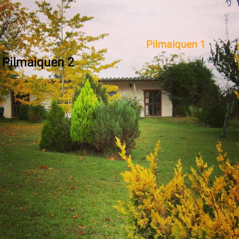 a house with a yard with trees and bushes at Pilmaiquen in Riachuelo