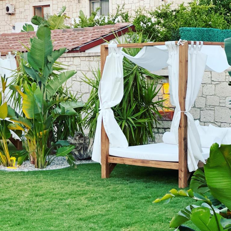 A garden outside Triangulo Hotel