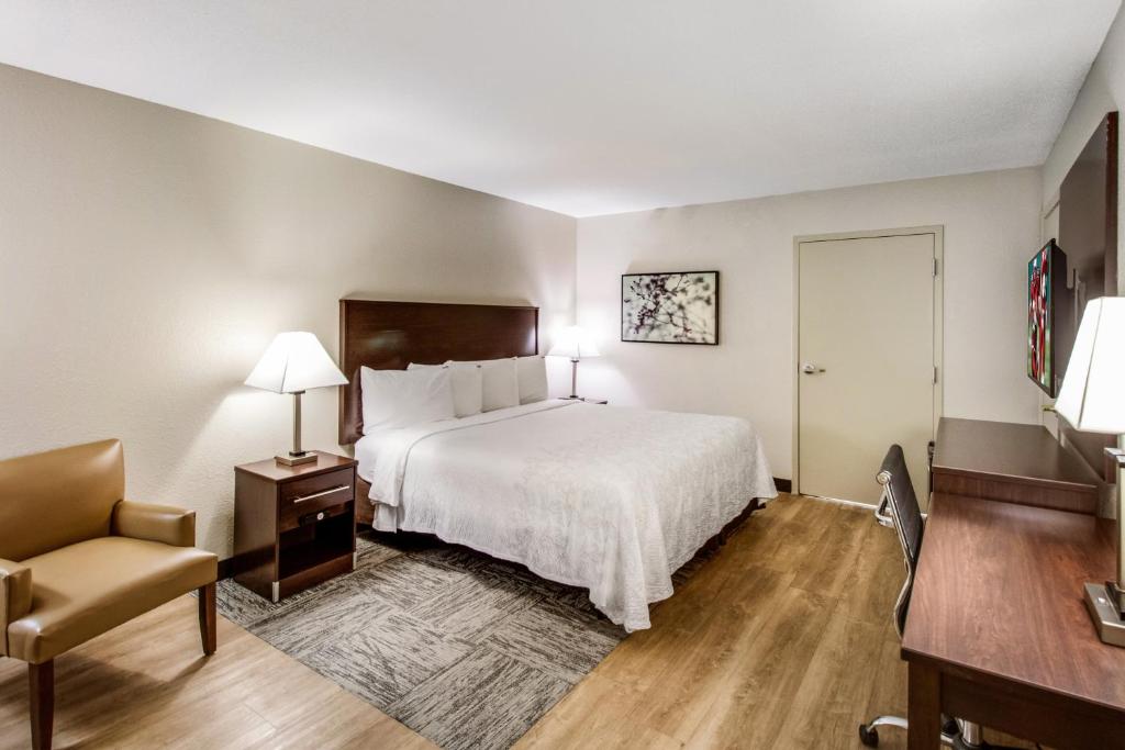 Postel nebo postele na pokoji v ubytování Red Roof Inn PLUS+ Dallas - Addison