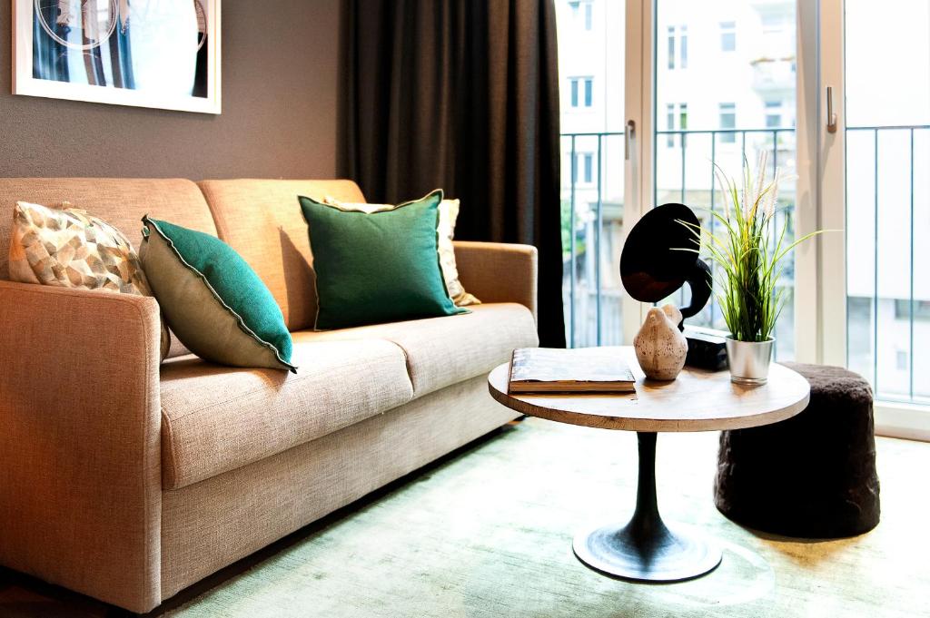 Posezení v ubytování COSMOPOLITAN APARTMENTS Zürich Seefeld
