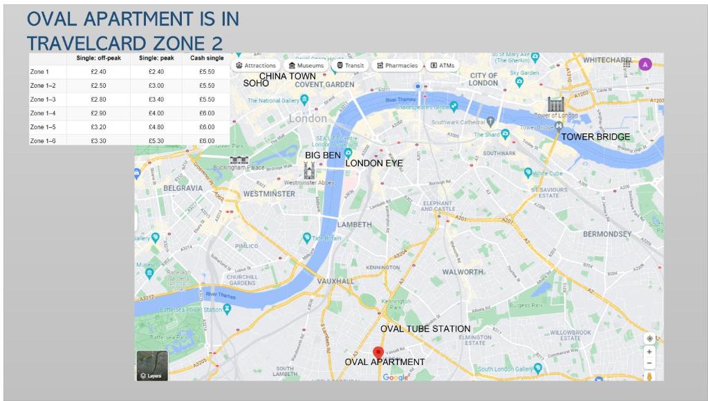 a calendar with a map of a city at London Oval Apartment in London